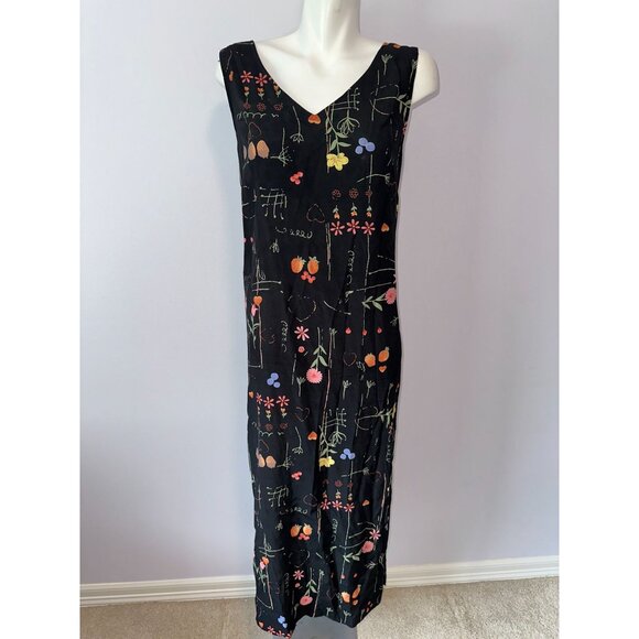 Vtg Y2k Nina Piccalino Rayon Floral Garden Sleeveless Maxi Flowy Dress Size XL - Picture 2 of 6
